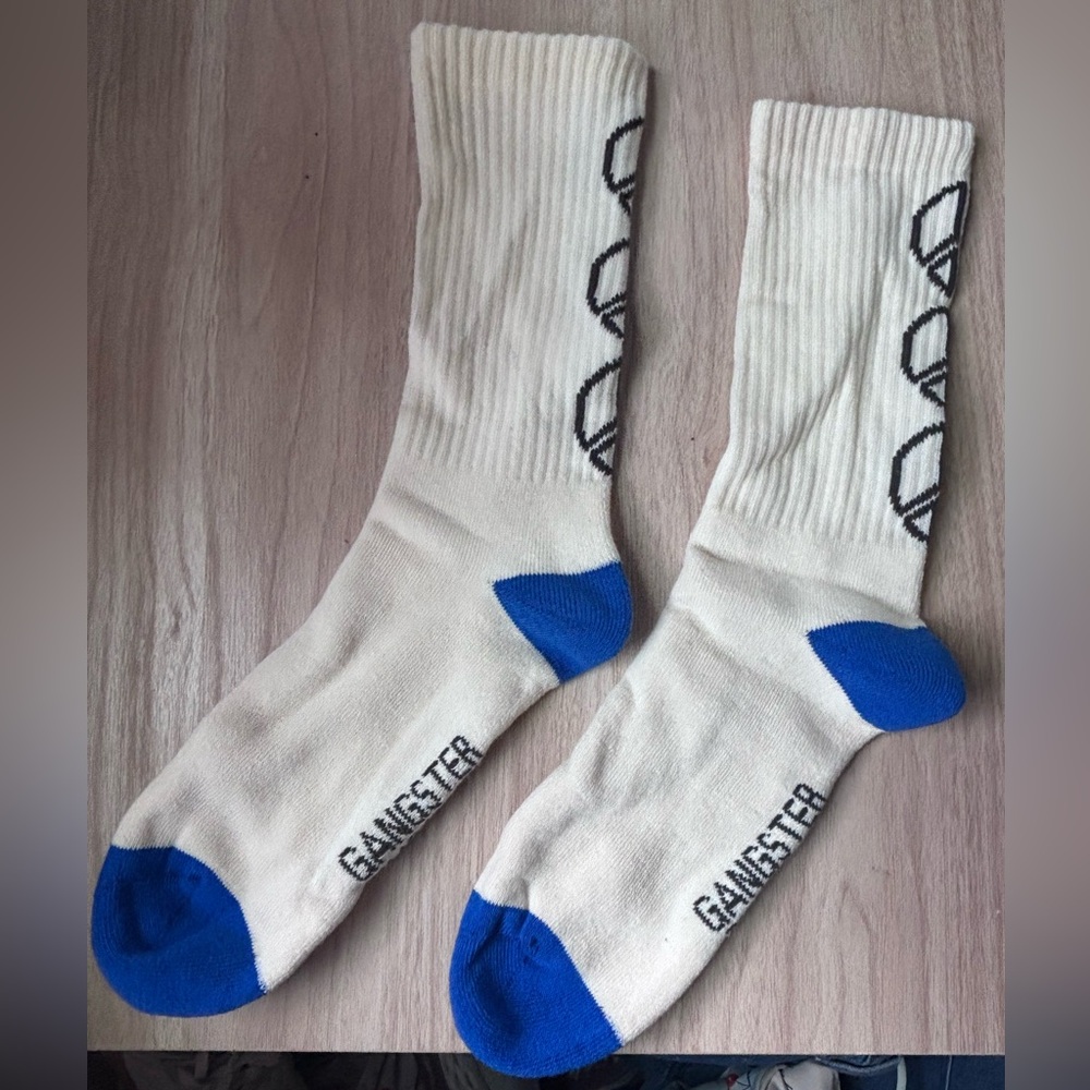 Spiritual gangster Cream and Blue peace Socks